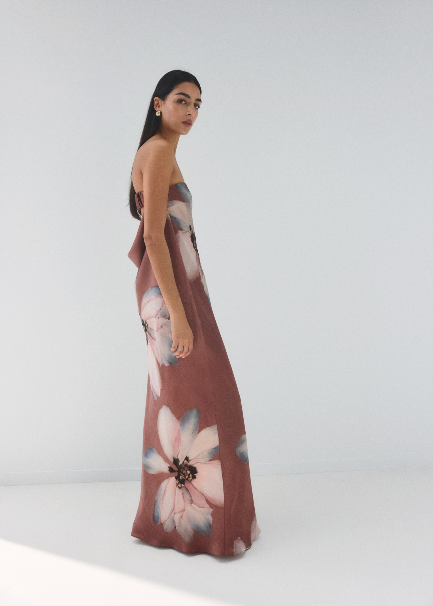 Strapless floral dress - General plane