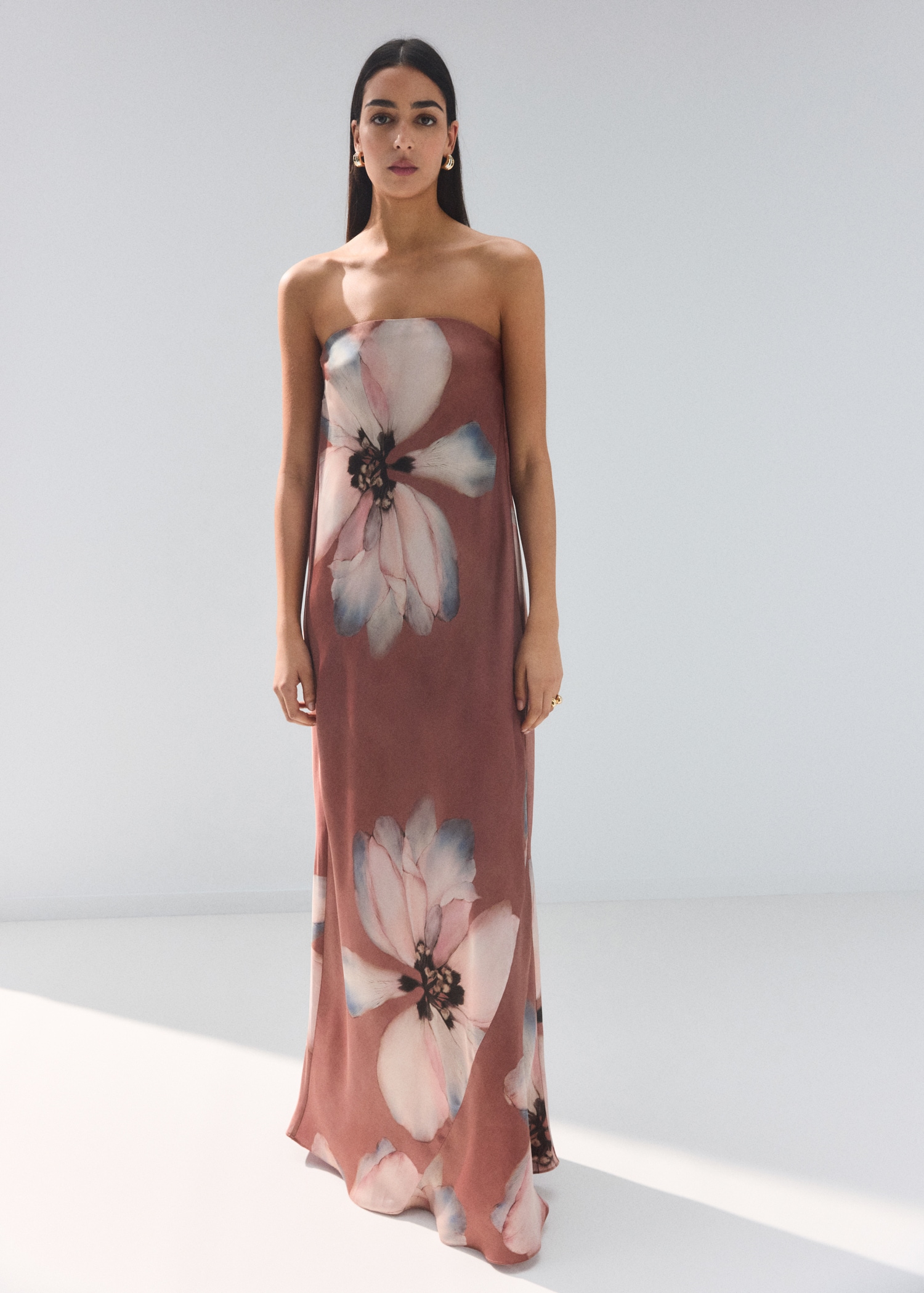 Strapless floral dress - Details of the article 2